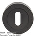 Screwless Round Standard Profile Escutcheon - Matt Black 52mm Door Key Plate 1