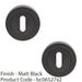 2x Screwless Round Standard Profile Escutcheon Matt Black 52mm Door Key Plate 1