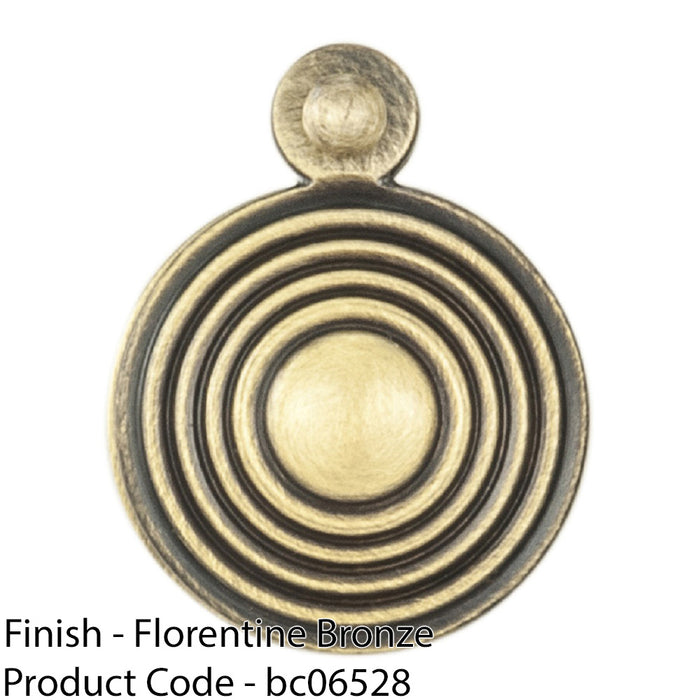 32mm Lock Profile Escutcheon Reeded Design - Florentine Bronze Keyhole Cover 1