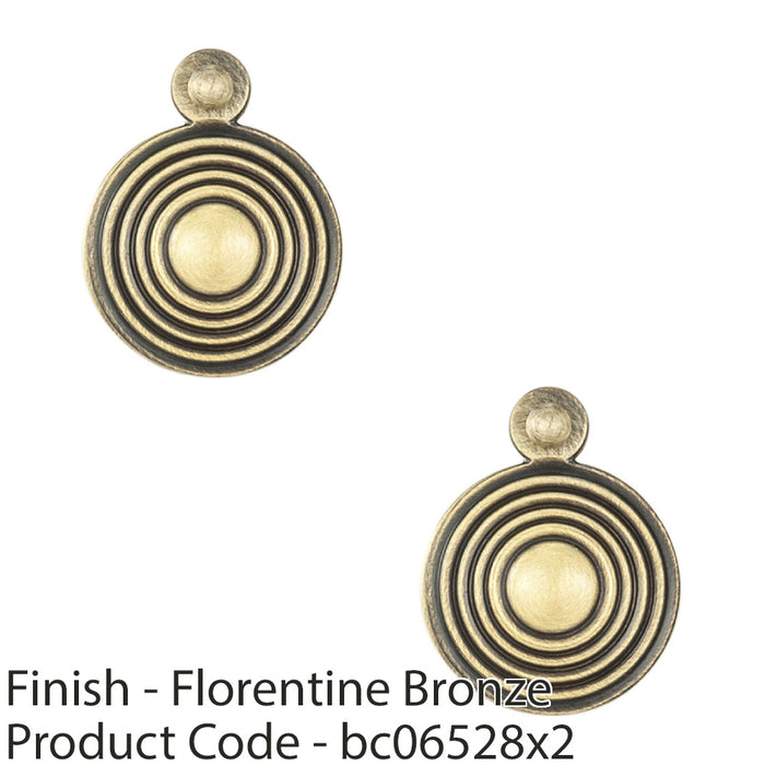 2 PACK 32mm Lock Profile EscutcheReeded Design Florentine Bronze Keyhole Cover 1