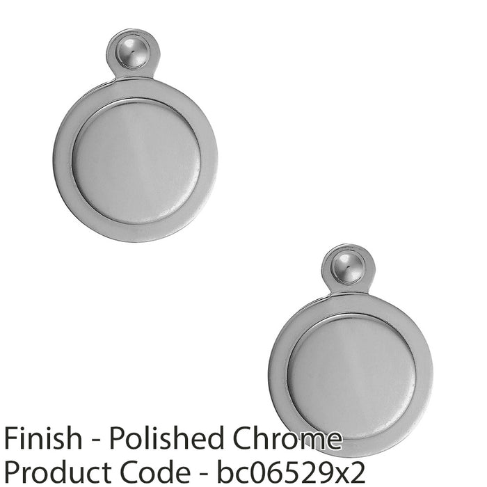 2 PACK 31mm Lock Profile Covered Escutcheon 17.5mm Centres Polished Chrome 1