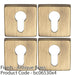 4 PACK Screwless Round EURO Profile Escutcheon Antique Brass 50mm Door Key Plate 1