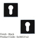 2 PACK Screwless Round EURO Profile Escutcheon Matt Black 50mm Door Key Plate 1