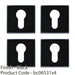 4 PACK Screwless Round EURO Profile Escutcheon Matt Black 50mm Door Key Plate 1