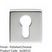 Screwless Round EURO Profile Escutcheon - Polished Chrome 50mm Door Key Plate 1