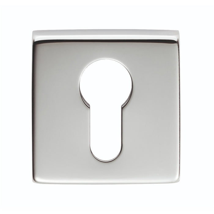 Screwless Round EURO Profile Escutcheon - Polished Chrome 50mm Door Key Plate