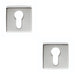 2x Screwless Round EURO Profile Escutcheon Polished Chrome 50mm Door Key Plate