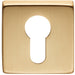 Screwless Round EURO Profile Escutcheon - Satin Brass 50mm Door Key Plate