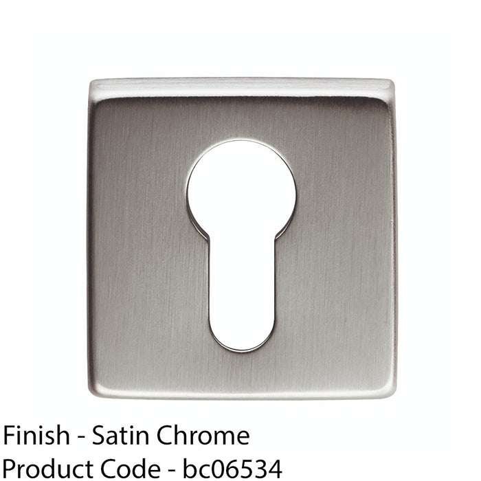 Screwless Round EURO Profile Escutcheon - Satin Chrome 50mm Door Key Plate 1