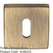 Screwless Square Standard Profile Escutcheon - Antique Brass 50mm Lock Key Plate 1