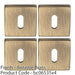 4 PACK Screwless Square Profile Escutcheon Antique Brass 50mm Lock Key Plate 1