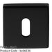 Screwless Square Standard Profile Escutcheon - Matt Black 50mm Lock Key Plate 1