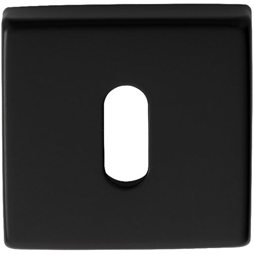 Screwless Square Standard Profile Escutcheon - Matt Black 50mm Lock Key Plate