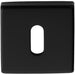 Screwless Square Standard Profile Escutcheon - Matt Black 50mm Lock Key Plate