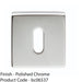 Screwless Square Standard Profile Escutcheon Polished Chrome 50mm Lock Key Plate 1