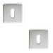 2 PACK Screwless Square Standard Profile Escutcheon Chrome 50mm Lock Key Plate