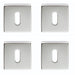 4 PACK Screwless Square Standard Lock Escutcheon Polished Chrome 50mm Key Plate