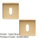 2 PACK Screwless Square Standard Profile Escutcheon Satin Brass 50mm Lock Key 1