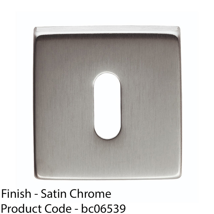 Screwless Square Standard Profile Escutcheon - Satin Chrome 50mm Lock Key Plate 1