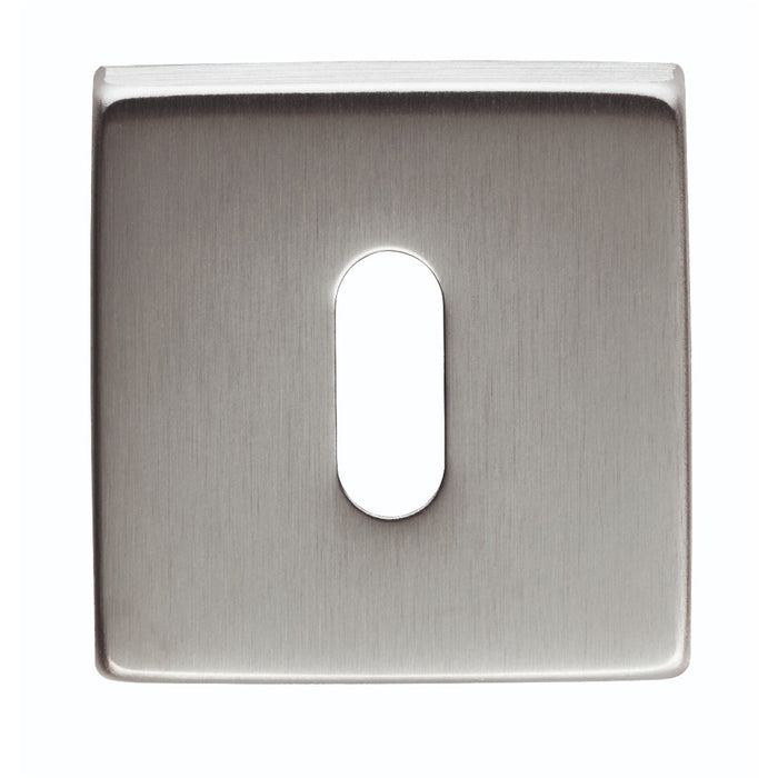 Screwless Square Standard Profile Escutcheon - Satin Chrome 50mm Lock Key Plate