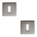 2 PACK Screwless Square Standard Profile Escutcheon Satin Chrome 50mm Key Plate