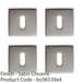 4 PACK Screwless Square Standard Profile Escutcheon Satin Chrome 50mm Key Plate 1