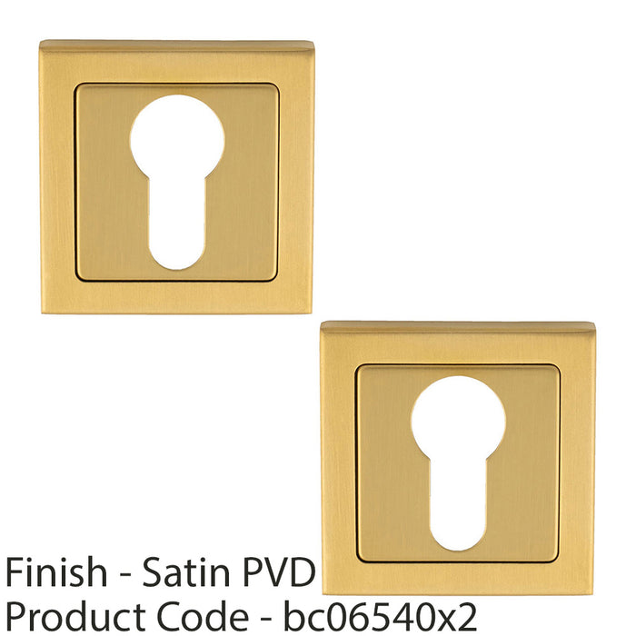 2 PACK Screwless Round EURO Profile Escutcheon Satin PVD 52mm Door Key Plate 1