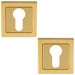 2 PACK Screwless Round EURO Profile Escutcheon Satin PVD 52mm Door Key Plate