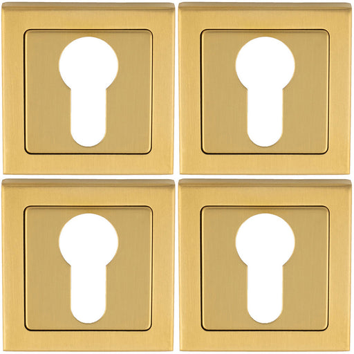 4 PACK Screwless Round EURO Profile Escutcheon Satin PVD 52mm Door Key Plate