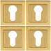 4 PACK Screwless Round EURO Profile Escutcheon Satin PVD 52mm Door Key Plate