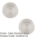 2 PACK Screwless Round Blank Escutcheon Cover Satin Steel 50mm Door Key Plate 1