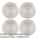 4 PACK Screwless Round Blank Escutcheon Cover Satin Steel 50mm Door Key Plate 1