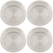 4 PACK Screwless Round Blank Escutcheon Cover Satin Steel 50mm Door Key Plate