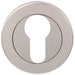 Screwless Round EURO Profile Escutcheon - Grade 316 Satin Steel 50mm Door Plate