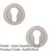 2 PACK Screwless Round EURO Escutcheon Grade 316 Satin Steel 50mm Door Plate 1