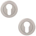 2 PACK Screwless Round EURO Escutcheon Grade 316 Satin Steel 50mm Door Plate