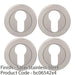 4 PACK Screwless Round EURO Profile Escutcheon 316 Satin Steel 50mm Door Plate 1