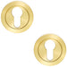 2 PACK Screwless Round EURO Profile Escutcheon Satin PVD 52mm Key Cover Plate