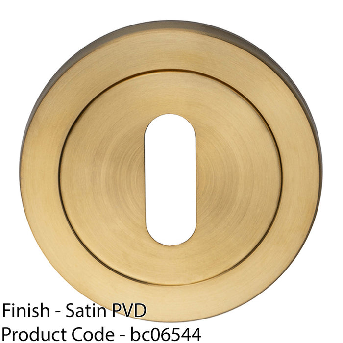 Screwless Round Standard Lock Profile Escutcheon Satin PVD 52mm Key Cover Plate 1