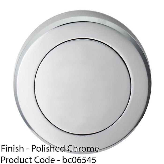 Screwless Round Blank Escutcheon Cover - Polished Chrome 50mm Door Key Plate 1