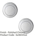 2 PACK Screwless Round Blank EscutcheCover Polished Chrome 50mm Door Key Plate 1