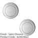 2 PACK Screwless Round Blank Escutcheon Cover Satin Chrome 50mm Door Key Plate 1