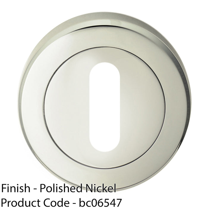 Screwless Round Standard Profile Escutcheon Polished Nickel 51mm Lock Key Plate 1