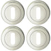 4 PACK Screwless Round Profile Escutcheon Polished Nickel 51mm Lock Key Plate