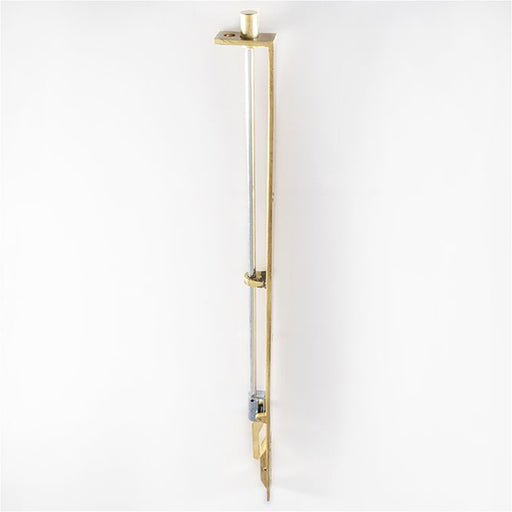 Lever Action Flush Door Bolt with Flat Keep Plate 610mm x 20mm Polished Brass