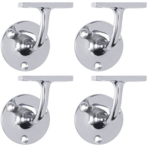 4 PACK Lightweight Stair Handrail Bannister Bracket Arm Polished Chrome 72mm