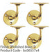 4x Heavyweight Stair Handrail Bannister Bracket Arm Polished Brass 91mm Holder 1