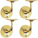 4x Heavyweight Stair Handrail Bannister Bracket Arm Polished Brass 91mm Holder