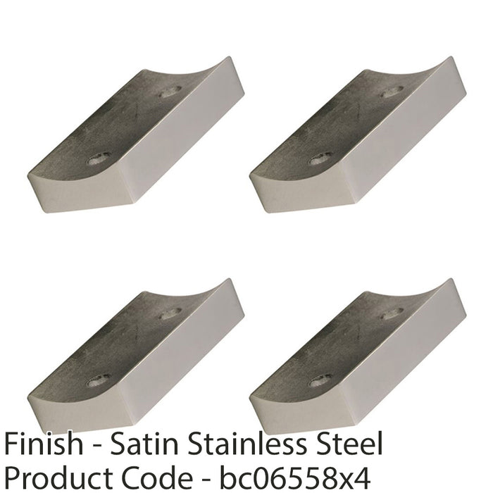 4 PACK Stair Bannister Bracket Saddle Adapter For 50mm Handrails Satin Steel 1