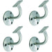 4 PACK Heavy Duty Stair Handrail Bannister Bracket Arm Satin Steel 85mm Holder